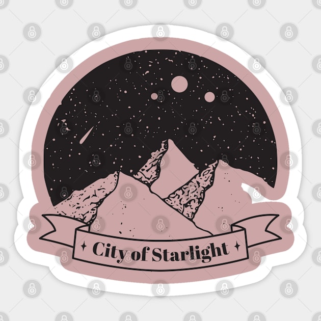 City of Starlight Velaris Acotar Book Lover, SJM Merch, A court of Thorns and Roses Fantasy Bookish Vintage Retro Sticker by JDVNart